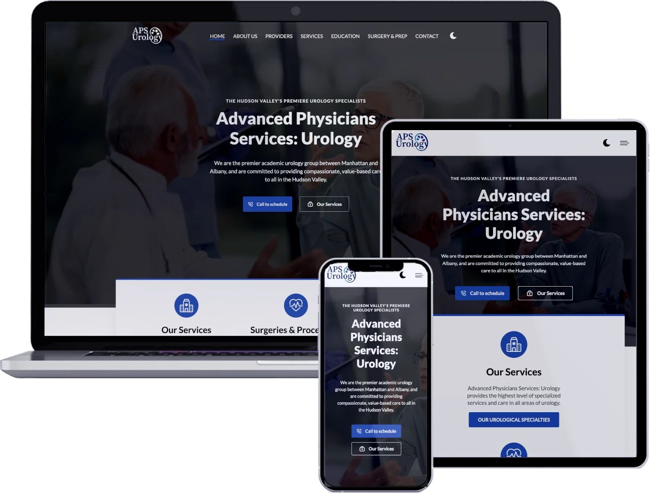 APS Urology's website